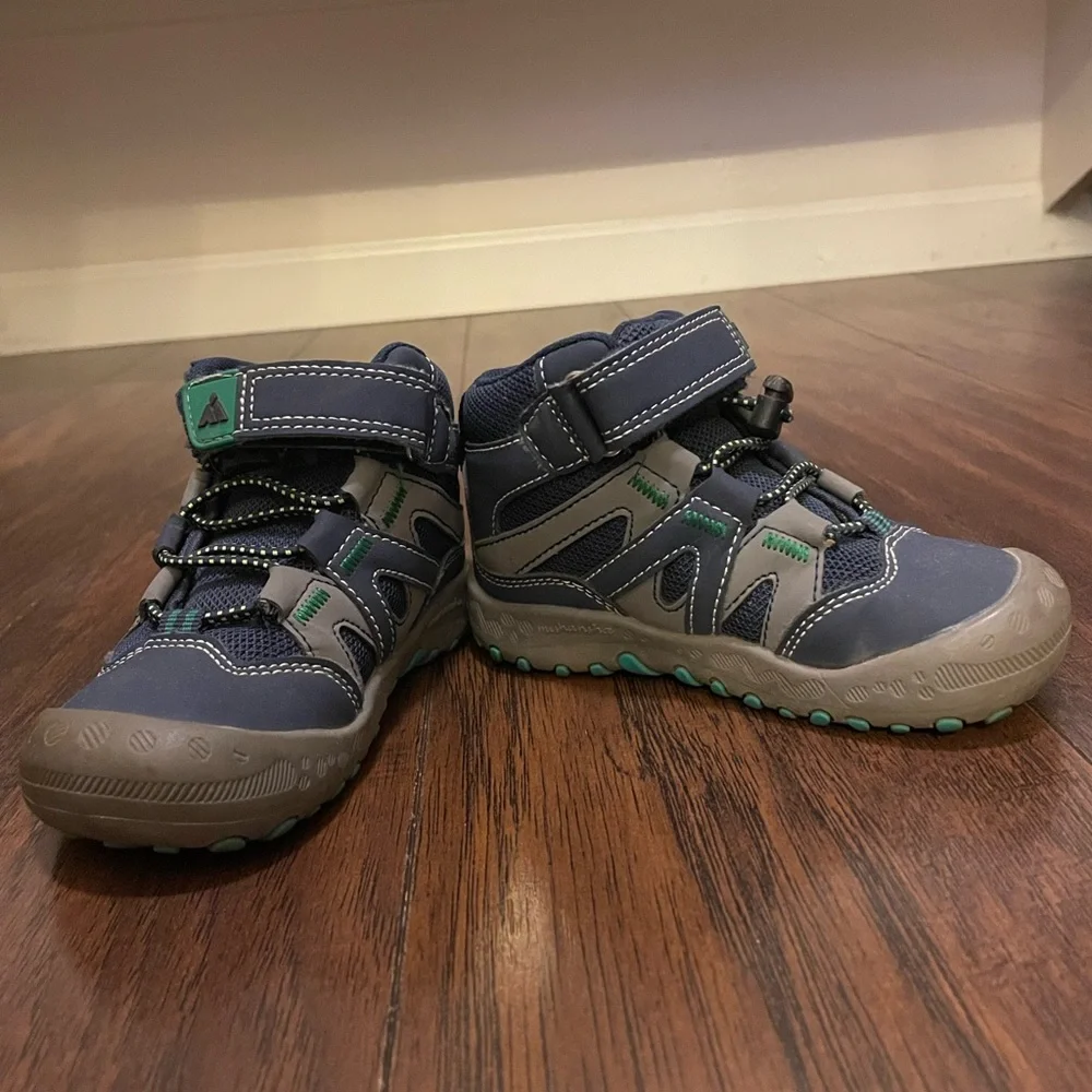 Kids Navy & Green Snow/Hiking Boots – Water Resistant | Size Toddler 7.5